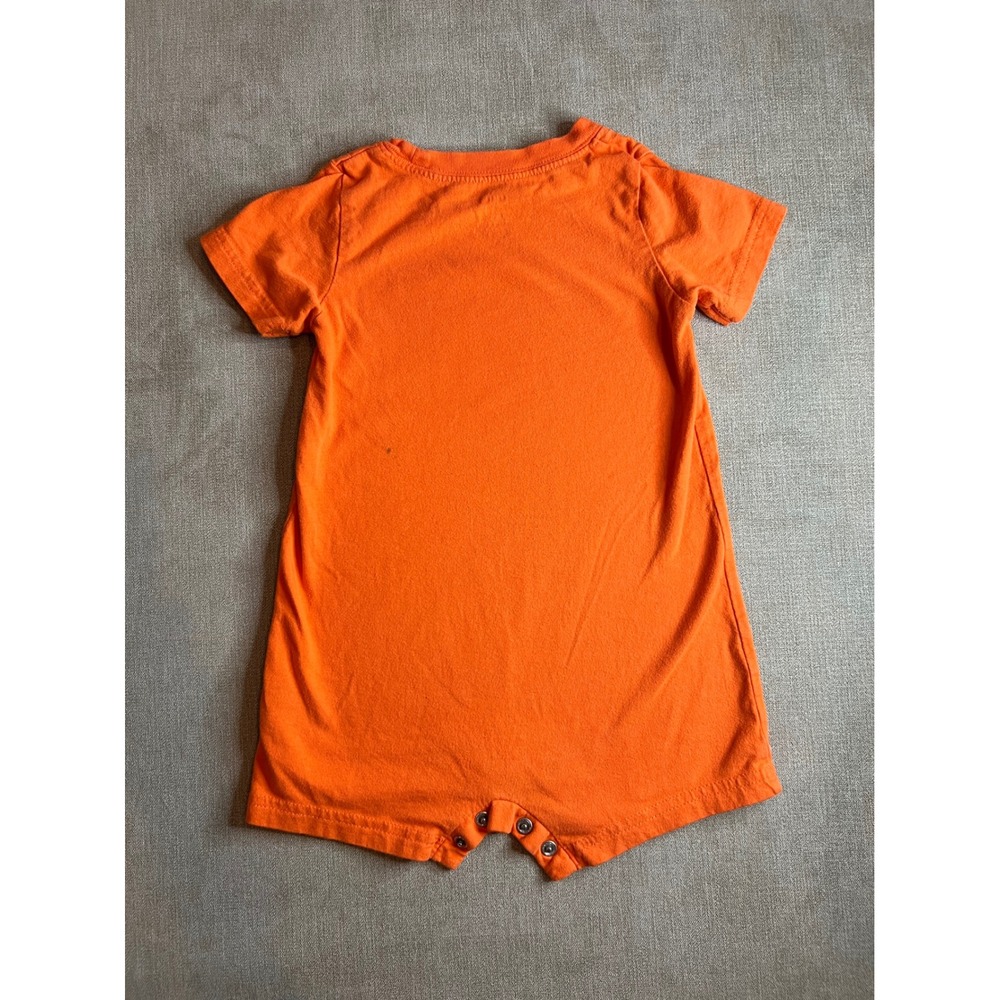 Carters Baby Boy Orange Tiger Graphic Short Sleeve Romper 12 Months RN 35623 - Picture 5 of 5